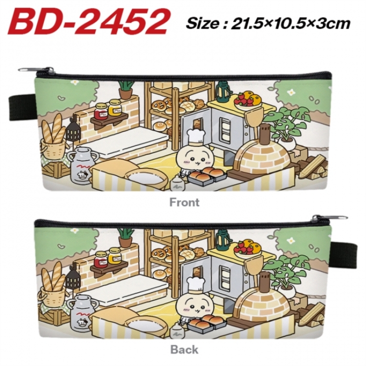 Chiikawa Anime PU Leather Zipper Pencil Case Stationery Box 21.5X10.5X3CM 