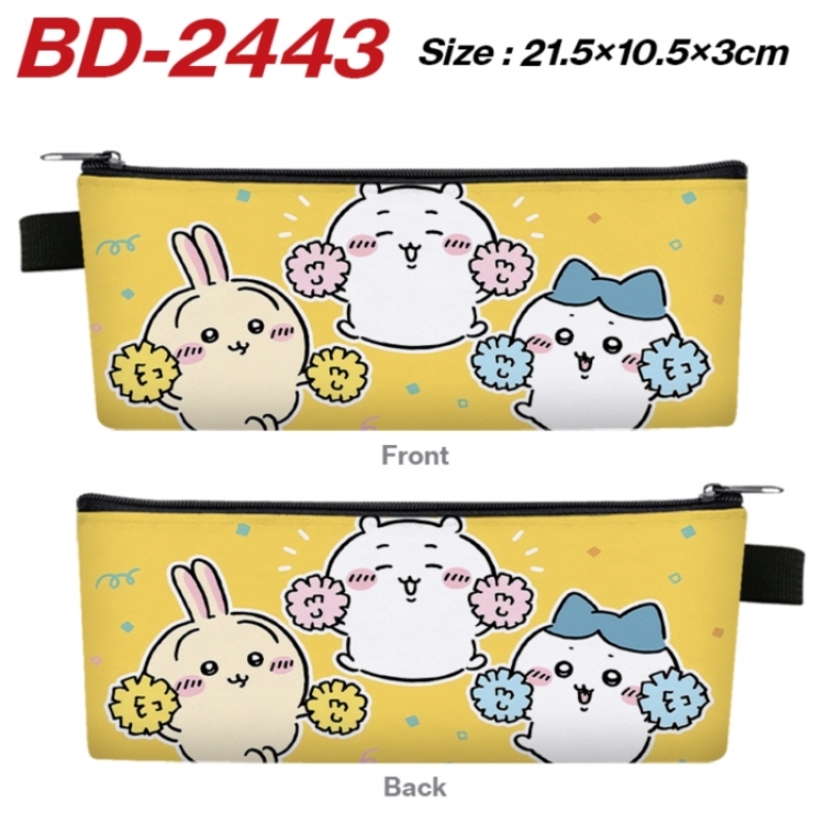Chiikawa Anime PU Leather Zipper Pencil Case Stationery Box 21.5X10.5X3CM 