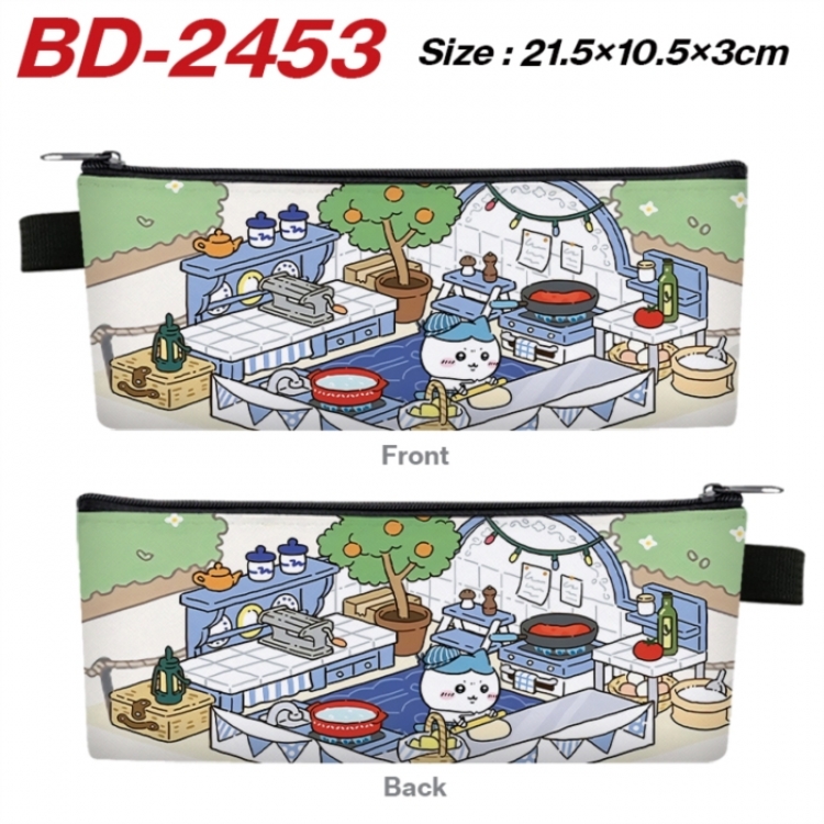 Chiikawa Anime PU Leather Zipper Pencil Case Stationery Box 21.5X10.5X3CM 