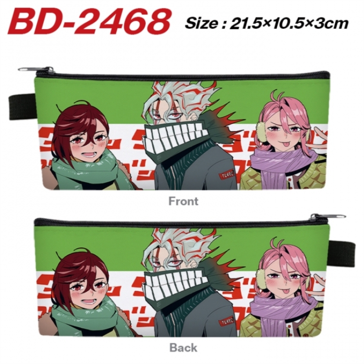 Dandadan Anime PU Leather Zipper Pencil Case Stationery Box 21.5X10.5X3CM 