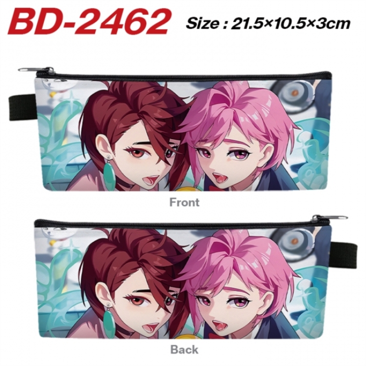 Dandadan Anime PU Leather Zipper Pencil Case Stationery Box 21.5X10.5X3CM 