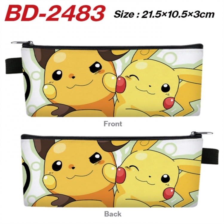Pokemon Anime PU Leather Zipper Pencil Case Stationery Box 21.5X10.5X3CM 