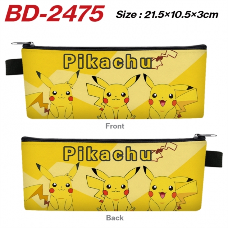 Pokemon Anime PU Leather Zipper Pencil Case Stationery Box 21.5X10.5X3CM 