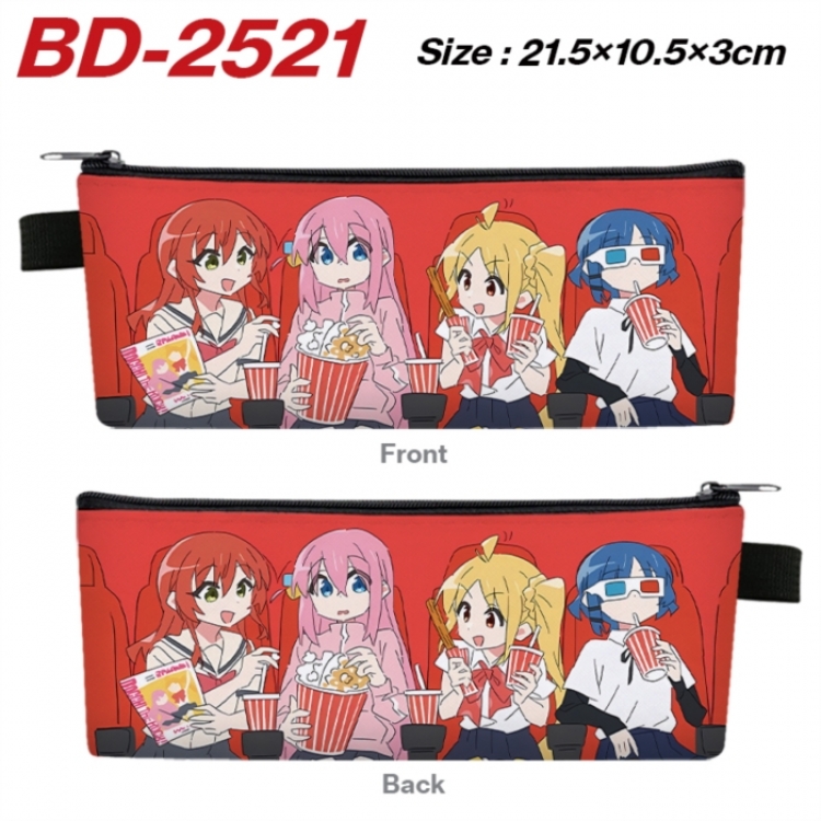 BOCCHI THE ROCK! Anime PU Leather Zipper Pencil Case Stationery Box 21.5X10.5X3CM 