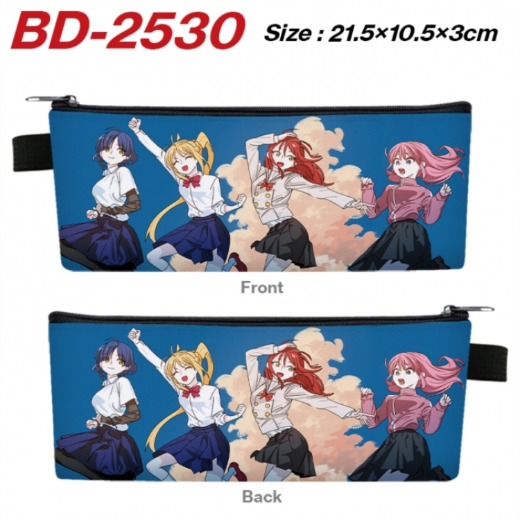 BOCCHI THE ROCK! Anime PU Leather Zipper Pencil Case Stationery Box 21.5X10.5X3CM 