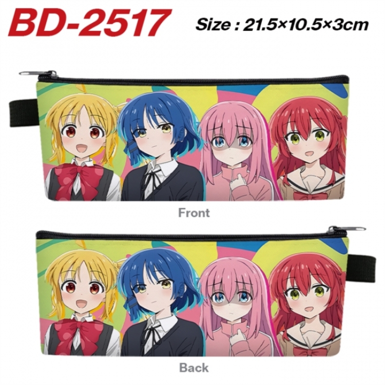 BOCCHI THE ROCK! Anime PU Leather Zipper Pencil Case Stationery Box 21.5X10.5X3CM 
