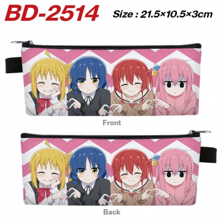BOCCHI THE ROCK! Anime PU Leather Zipper Pencil Case Stationery Box 21.5X10.5X3CM 