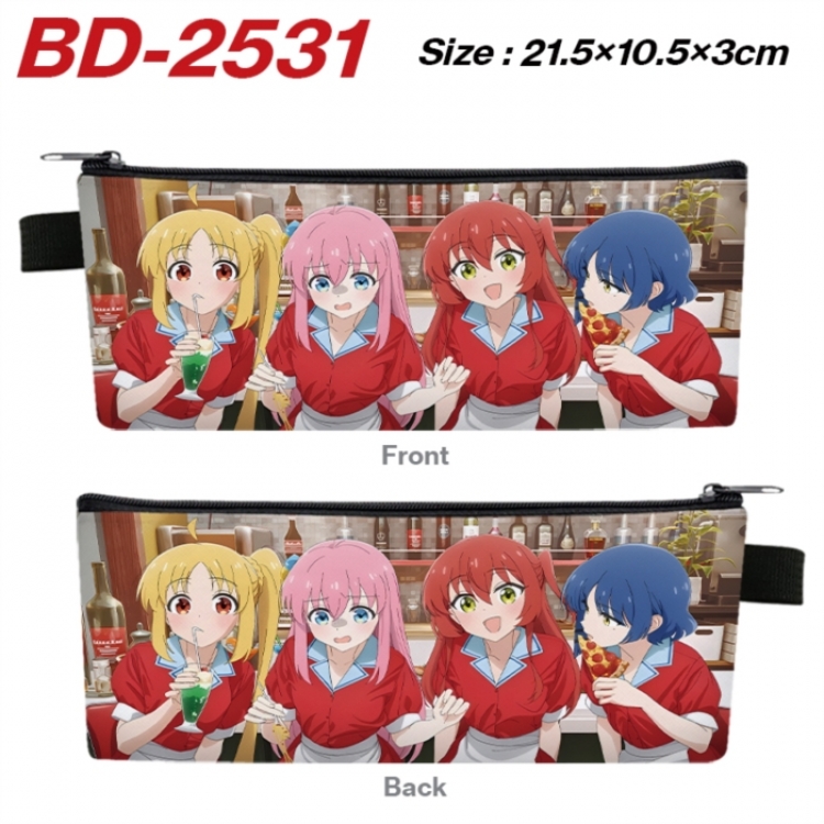 BOCCHI THE ROCK! Anime PU Leather Zipper Pencil Case Stationery Box 21.5X10.5X3CM 