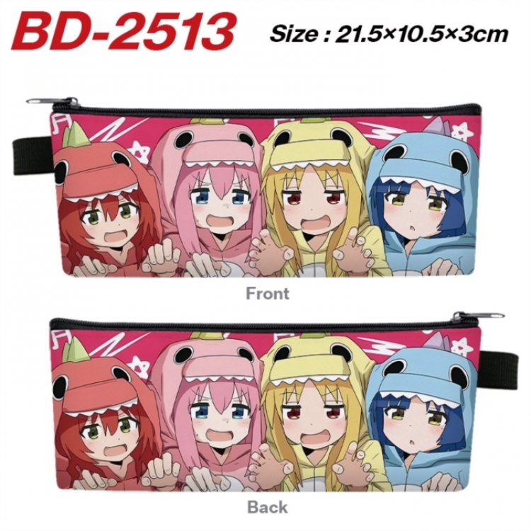 BOCCHI THE ROCK! Anime PU Leather Zipper Pencil Case Stationery Box 21.5X10.5X3CM 