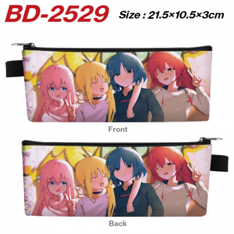 BOCCHI THE ROCK! Anime PU Leather Zipper Pencil Case Stationery Box 21.5X10.5X3CM 