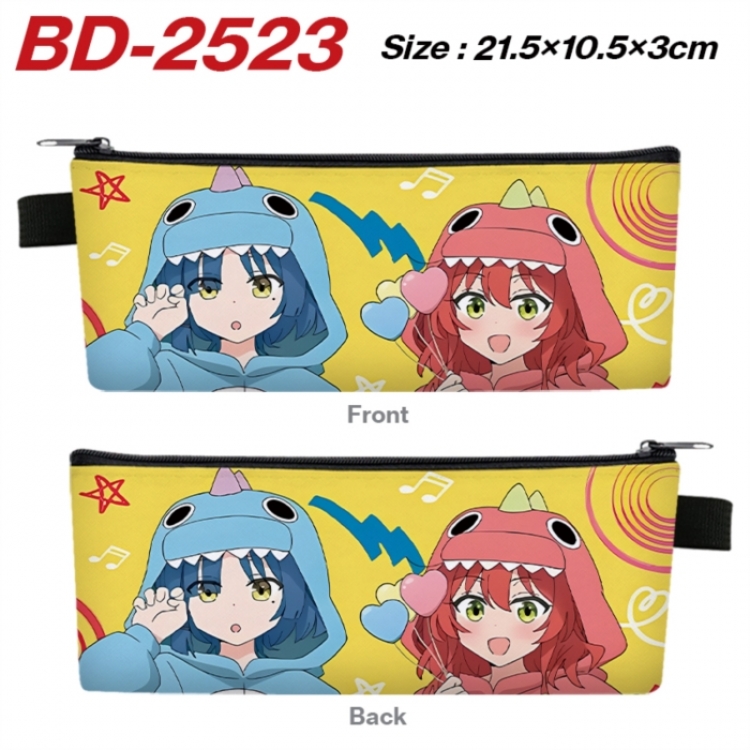 BOCCHI THE ROCK! Anime PU Leather Zipper Pencil Case Stationery Box 21.5X10.5X3CM 