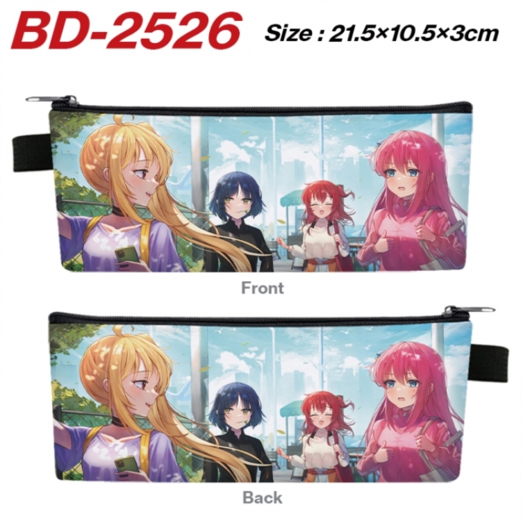 BOCCHI THE ROCK! Anime PU Leather Zipper Pencil Case Stationery Box 21.5X10.5X3CM 