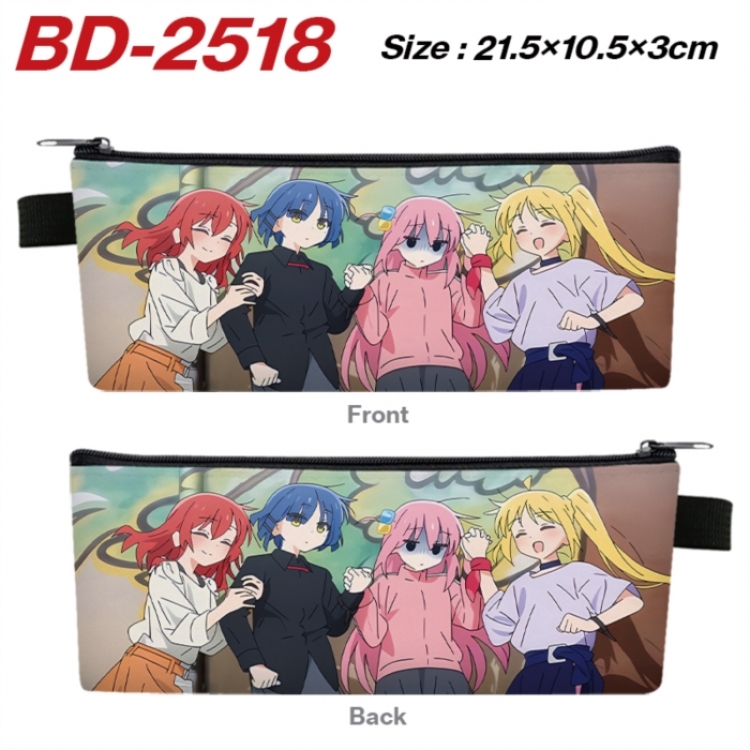 BOCCHI THE ROCK! Anime PU Leather Zipper Pencil Case Stationery Box 21.5X10.5X3CM 