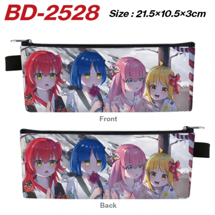 BOCCHI THE ROCK! Anime PU Leather Zipper Pencil Case Stationery Box 21.5X10.5X3CM