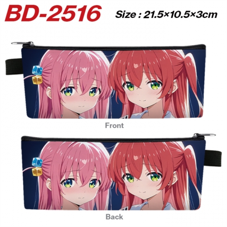 BOCCHI THE ROCK! Anime PU Leather Zipper Pencil Case Stationery Box 21.5X10.5X3CM 