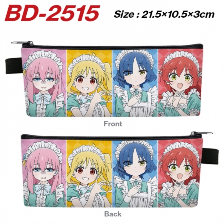 BOCCHI THE ROCK! Anime PU Leather Zipper Pencil Case Stationery Box 21.5X10.5X3CM 