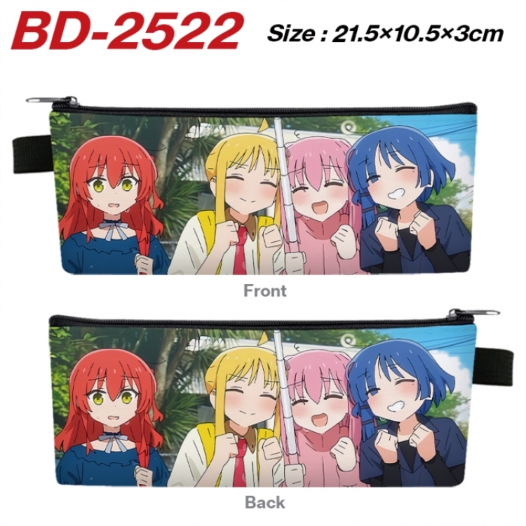 BOCCHI THE ROCK! Anime PU Leather Zipper Pencil Case Stationery Box 21.5X10.5X3CM 