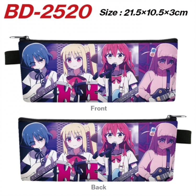 BOCCHI THE ROCK! Anime PU Leather Zipper Pencil Case Stationery Box 21.5X10.5X3CM 