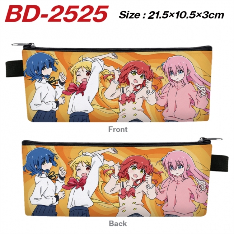 BOCCHI THE ROCK! Anime PU Leather Zipper Pencil Case Stationery Box 21.5X10.5X3CM 