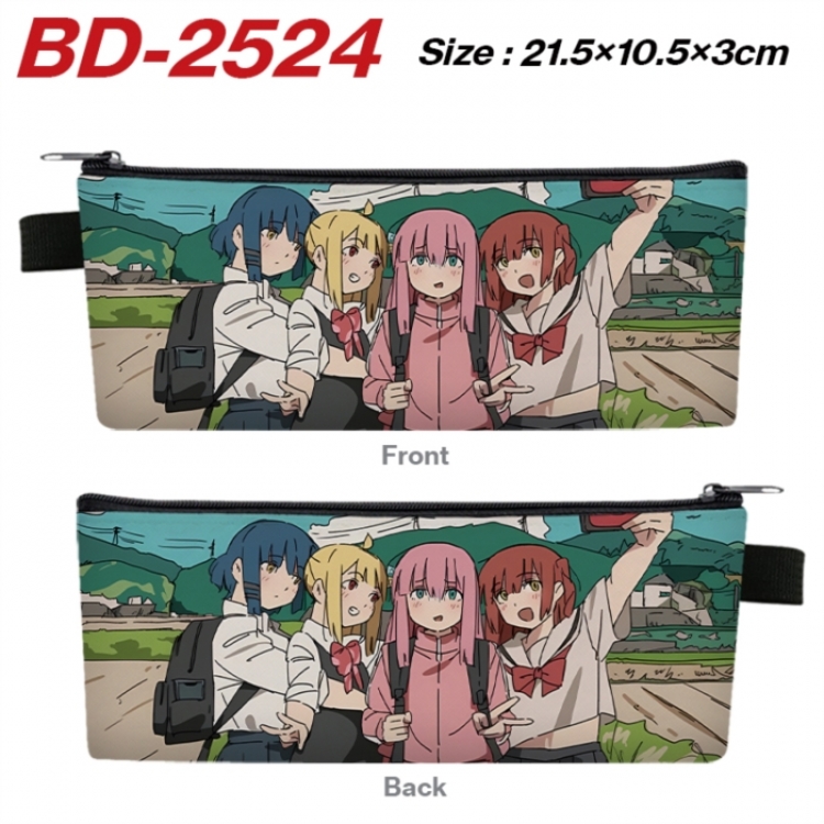 BOCCHI THE ROCK! Anime PU Leather Zipper Pencil Case Stationery Box 21.5X10.5X3CM 