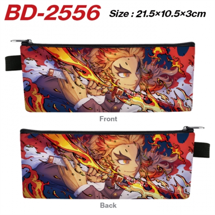 Demon Slayer Kimets Anime PU Leather Zipper Pencil Case Stationery Box 21.5X10.5X3CM 