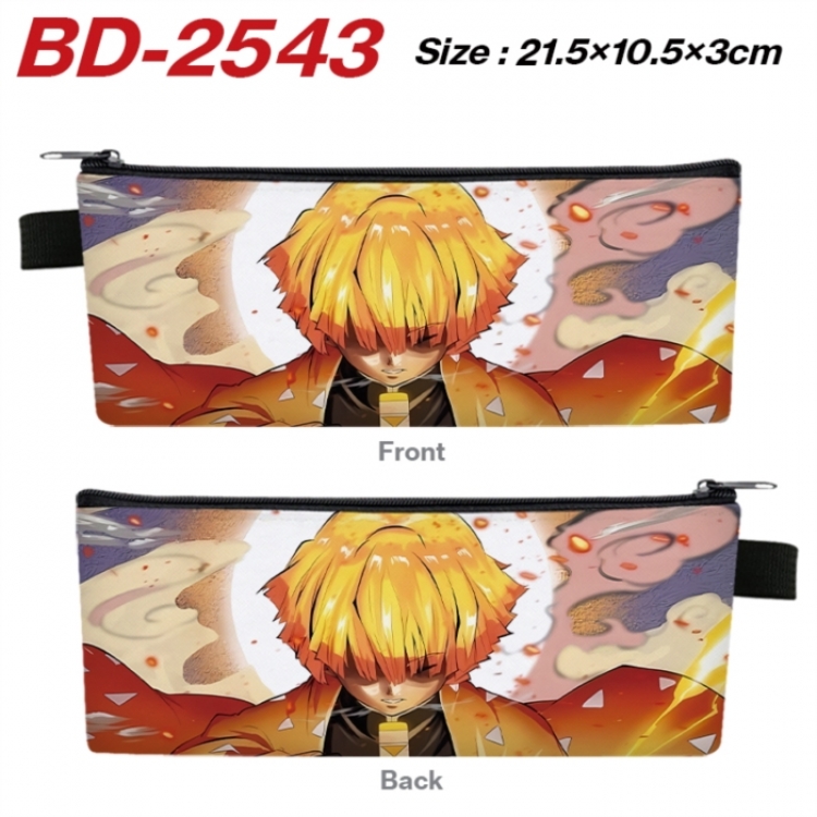 Demon Slayer Kimets Anime PU Leather Zipper Pencil Case Stationery Box 21.5X10.5X3CM 