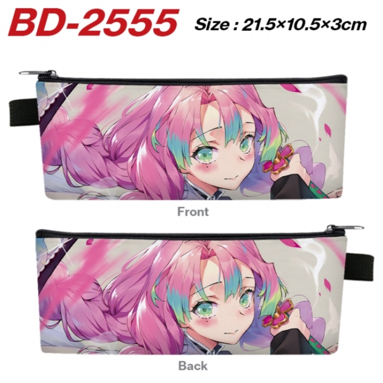 Demon Slayer Kimets Anime PU Leather Zipper Pencil Case Stationery Box 21.5X10.5X3CM 