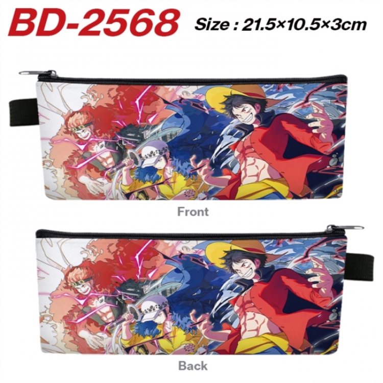 One Piece Anime PU Leather Zipper Pencil Case Stationery Box 21.5X10.5X3CM 