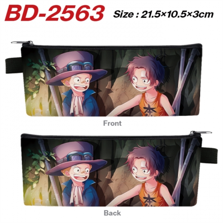 One Piece Anime PU Leather Zipper Pencil Case Stationery Box 21.5X10.5X3CM 
