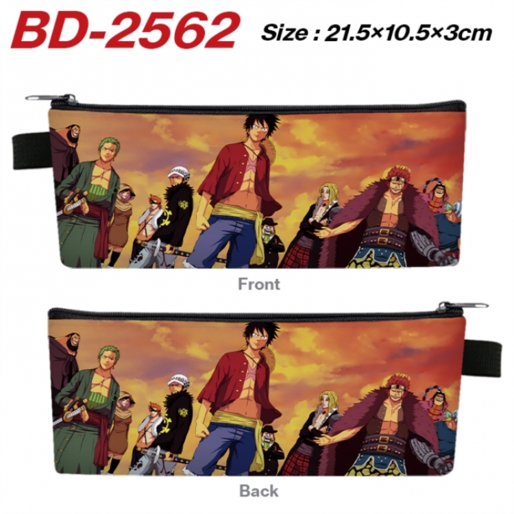 One Piece Anime PU Leather Zipper Pencil Case Stationery Box 21.5X10.5X3CM 