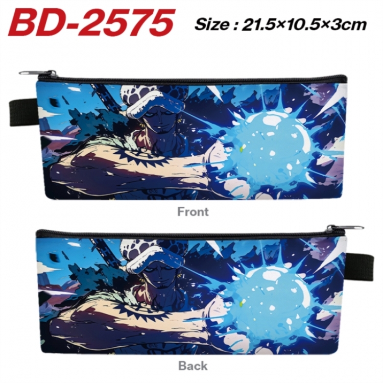 One Piece Anime PU Leather Zipper Pencil Case Stationery Box 21.5X10.5X3CM 