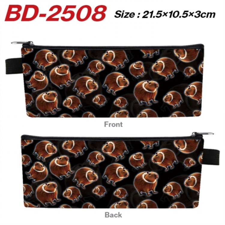 The Classic of Mountains and Rivers Anime PU Leather Zipper Pencil Case Stationery Box 21.5X10.5X3CM 