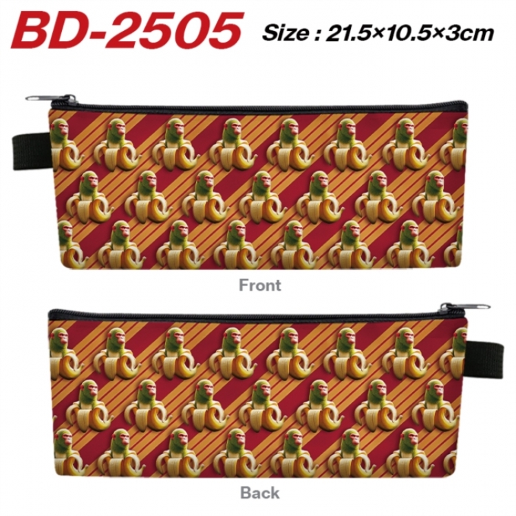 The Classic of Mountains and Rivers Anime PU Leather Zipper Pencil Case Stationery Box 21.5X10.5X3CM 