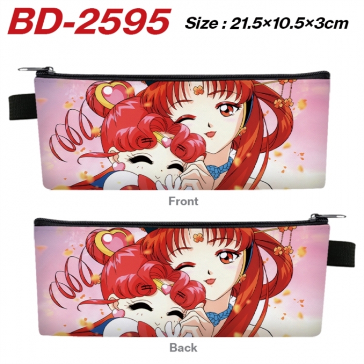 sailormoon Anime PU Leather Zipper Pencil Case Stationery Box 21.5X10.5X3CM 