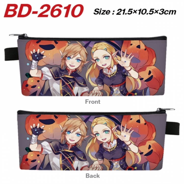 The Legend of Zelda Anime PU Leather Zipper Pencil Case Stationery Box 21.5X10.5X3CM 