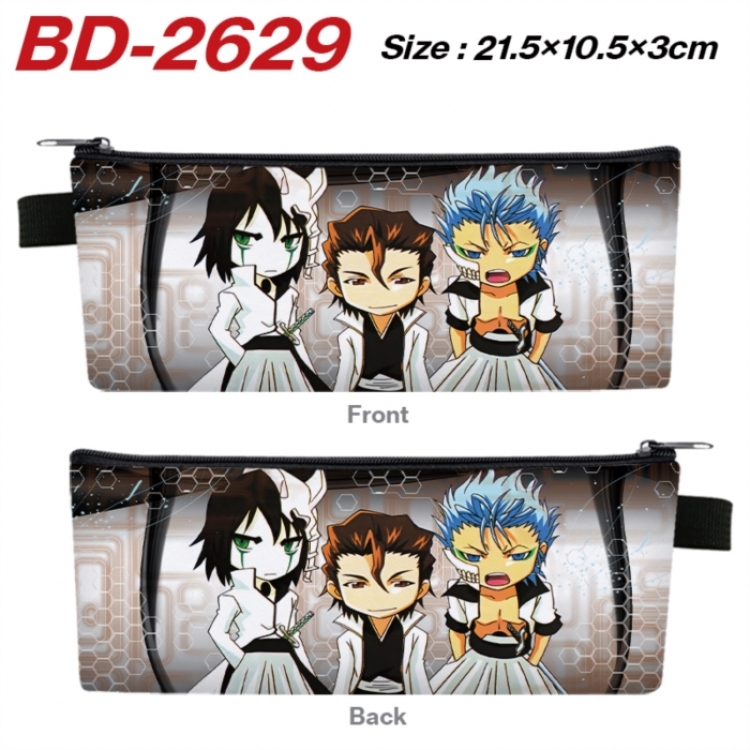 Bleach Anime PU Leather Zipper Pencil Case Stationery Box 21.5X10.5X3CM 