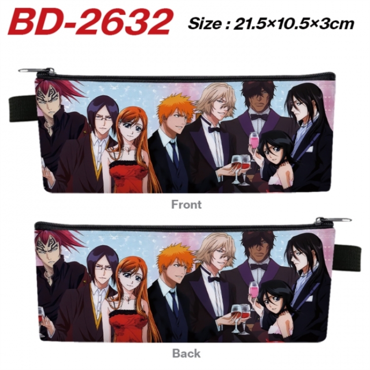 Bleach Anime PU Leather Zipper Pencil Case Stationery Box 21.5X10.5X3CM 