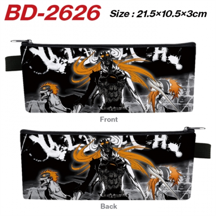 Bleach Anime PU Leather Zipper Pencil Case Stationery Box 21.5X10.5X3CM 