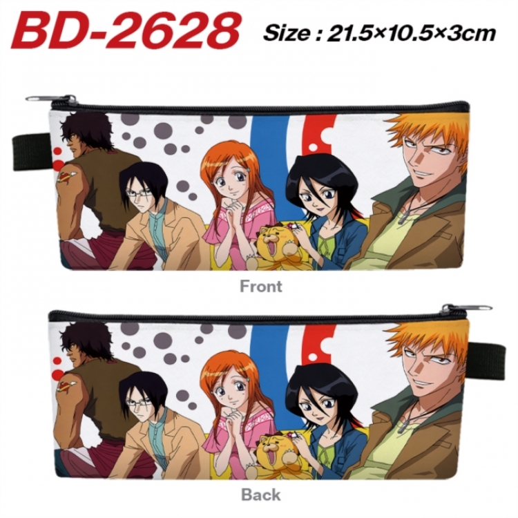 Bleach Anime PU Leather Zipper Pencil Case Stationery Box 21.5X10.5X3CM 