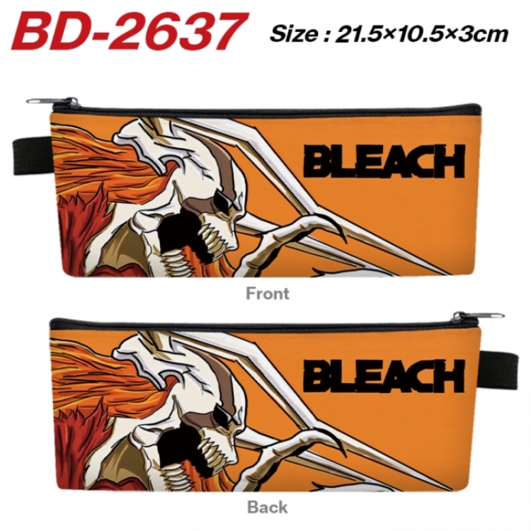 Bleach Anime PU Leather Zipper Pencil Case Stationery Box 21.5X10.5X3CM 