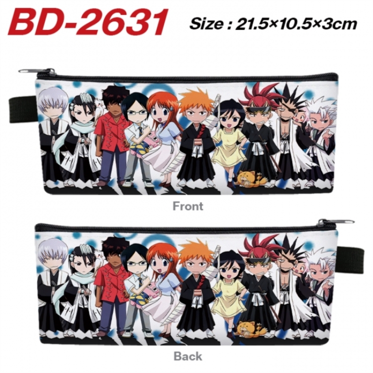 Bleach Anime PU Leather Zipper Pencil Case Stationery Box 21.5X10.5X3CM 