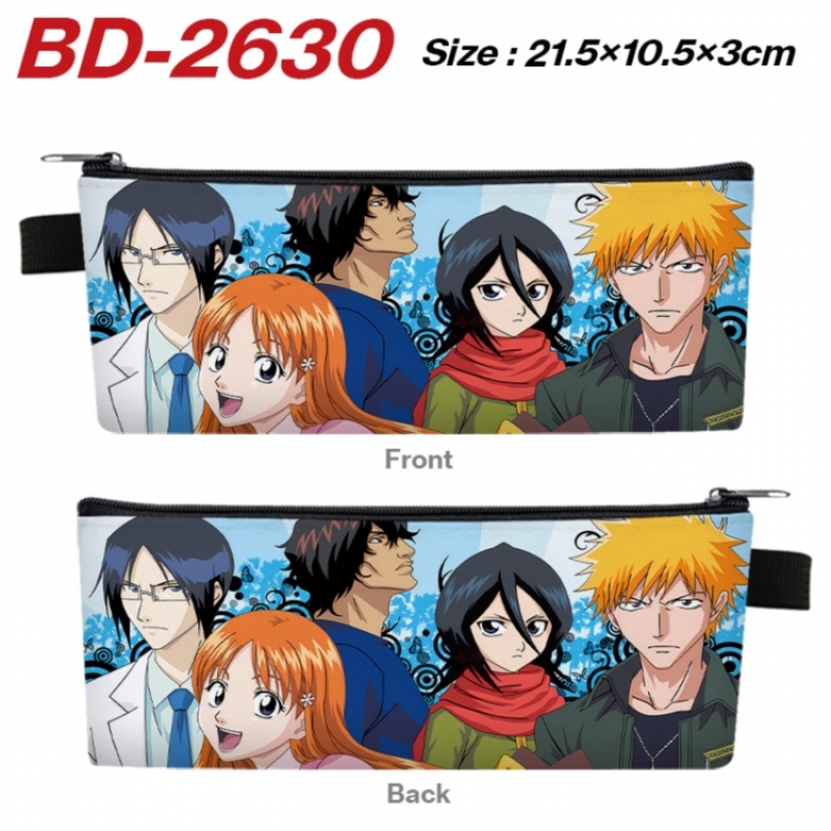 Bleach Anime PU Leather Zipper Pencil Case Stationery Box 21.5X10.5X3CM 