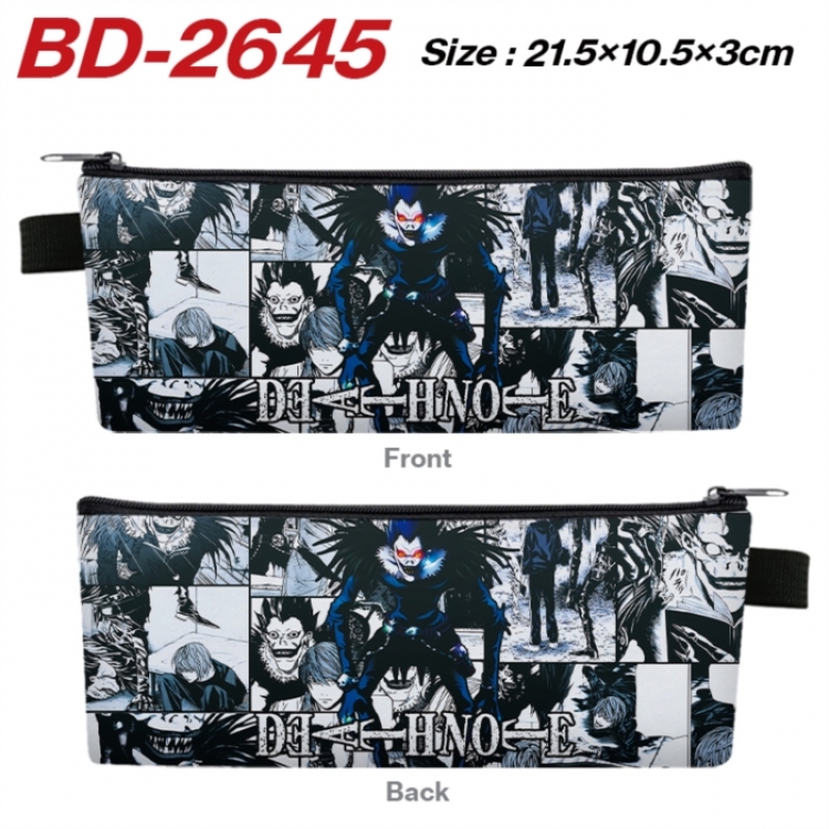 Death note Anime PU Leather Zipper Pencil Case Stationery Box 21.5X10.5X3CM 