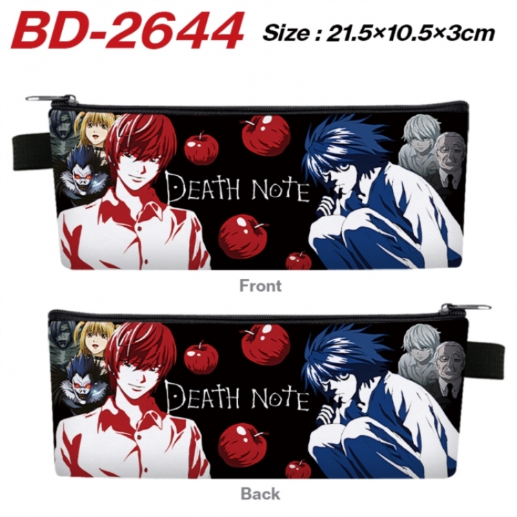 Death note Anime PU Leather Zipper Pencil Case Stationery Box 21.5X10.5X3CM 