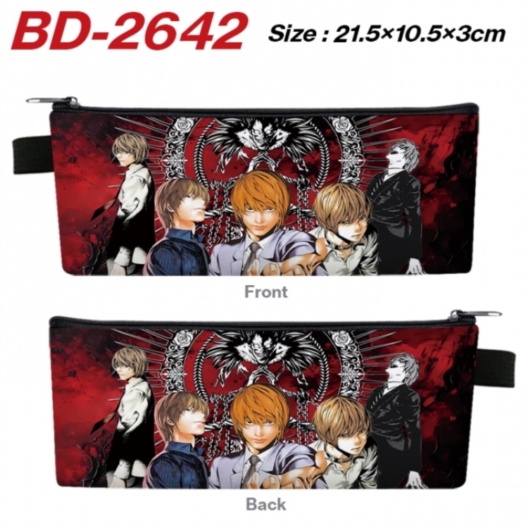 Death note Anime PU Leather Zipper Pencil Case Stationery Box 21.5X10.5X3CM 