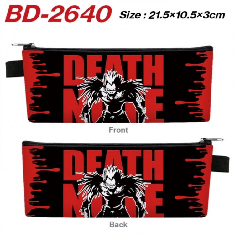 Death note Anime PU Leather Zipper Pencil Case Stationery Box 21.5X10.5X3CM 