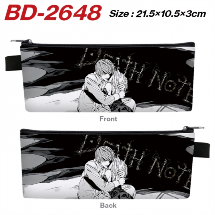 Death note Anime PU Leather Zipper Pencil Case Stationery Box 21.5X10.5X3CM 