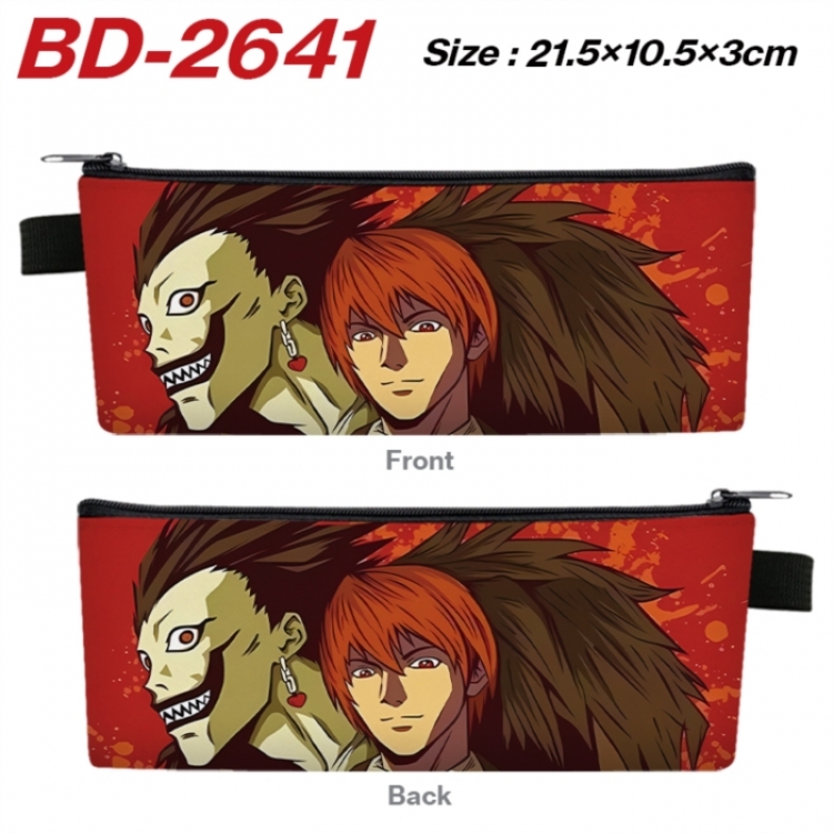 Death note Anime PU Leather Zipper Pencil Case Stationery Box 21.5X10.5X3CM 