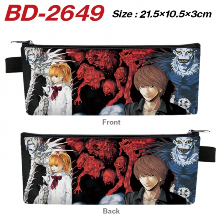 Death note Anime PU Leather Zipper Pencil Case Stationery Box 21.5X10.5X3CM 