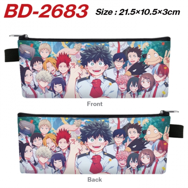 My Hero Academia Anime PU Leather Zipper Pencil Case Stationery Box 21.5X10.5X3CM 